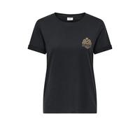 JdY Kitty S/S Print Top Jrs, Nero, S