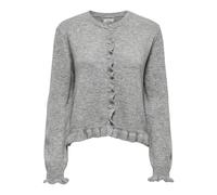 JdY Letty L/S On Frill Cardigan Knt Noos, Chiaro Grigio Melange, S