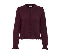 JdY Letty L/S On Frill Cardigan Knt Noos, Maroon Banner, S