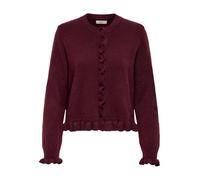 JdY Letty L/S On Frill Cardigan Knt Noos, Maroon Banner, XL