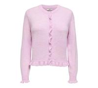 JdY Letty L/S On Frill Cardigan Knt Noos, Pink Lady, S