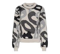 JdY Lorraine Animal L/S Maglione Knt Noos, Cemento, S