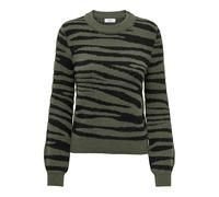 JdY Lorraine Animal L/S-Maglione Knt Noos Lavorato a Maglia, Kalamata. Dettagli: Strisce Nere zebrate, L Donna