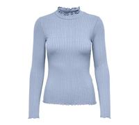 JDY Maglia Sottile a Maniche Lunghe Scollo Rotondo - Top in Stretch con Colletto JDYFRANSISKA, Colore:Azzurro, Taglia:M