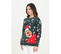 JDY Maglieria e Cardigan Donna Verde Maglia girocollo Maglioncino girocollo con