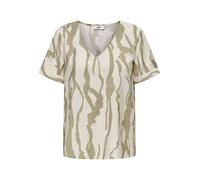 JDY Maglietta da donna con scollo a V a effetto zebra, manica corta