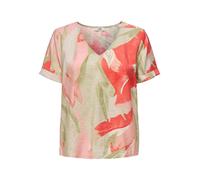 JDY Maglietta da donna con scollo a V a effetto zebra, manica corta