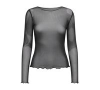 JDY - Top a maniche lunghe in tessuto a rete nero S