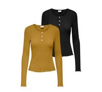 JDY Maglietta 'SALSA' beige scuro / nero Donna - Abbigliamento - Taglie comode - Maglie e top - Maglie e T-shirt JDY L