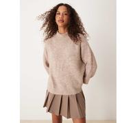 JDY - Maglione accollato beige testurizzato-Bianco S