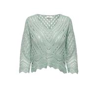JDY - Top traforato verde chiaro con bordo smerlato S