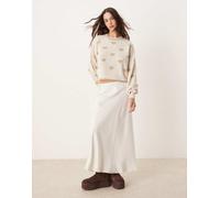 JDY - Maglione girocollo beige a cuori-Neutro L