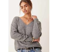 JDY - Maglione grigio scuro con scollo a V XS