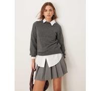 JDY - Maglione grigio scuro glitterato con scollo a barchetta M