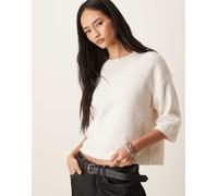 JDY - Maglione lavorato a maniche corte in misto lana beige chiaro-Neutro M