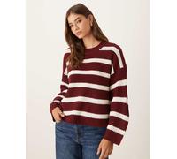 JDY - Maglione lavorato spesso bordeaux-Rosso XS
