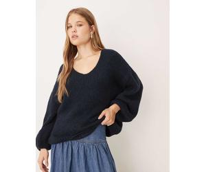 JDY - Maglione oversize double-face blu navy-Grigio M