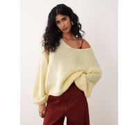 JDY - Maglione oversize double-face giallo pastello XL