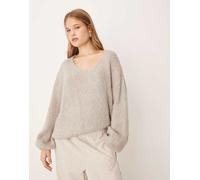 JDY - Maglione oversize double-face grigio pietra-Neutro XS