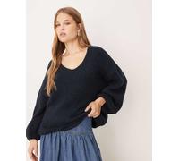 JDY - Maglione oversize extra largo blu navy-Grigio L