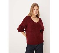 JDY - Maglione oversize extra largo bordeaux-Rosso XS