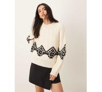 JDY - Maglione oversize spesso color écru-Bianco XL