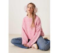 JDY - Maglione rosa con cuciture a contrasto L