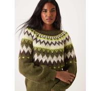 JDY - Maglione verde con motivo Fair Isle S