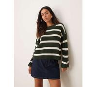 JDY - Maglione verde scuro a righe S