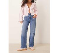 JDY - Maya - Jeans a fondo ampio a vita alta blu medio S L34