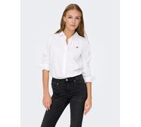 JDY Mio camicia ricamata a maniche lunghe bianca-Bianco 34