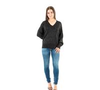 JDY Onllucia LS Glitter V-Collo Knt, Black/Detail:DTM Glitter, L