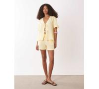 JDY - Pantaloncini in mussola color latticello in coordinato-Giallo 2XL