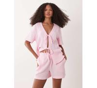 JDY - Pantaloncini in mussola rosa chiaro in coordinato XL