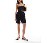 JDY - Pantaloncini neri taglio lungo-Nero XS