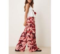 JDY - Pantaloni a fondo ampio con stampa astratta-Rosa M L32
