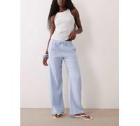JDY - Pantaloni a fondo ampio in mussola azzurri-Blu 2XL L32