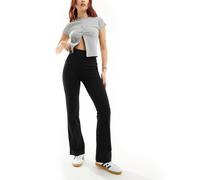 JDY - Pantaloni a zampa a vita alta neri-Nero S L30