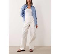 JDY - Pantaloni bombati a vita alta bianchi-Bianco 2XL L32