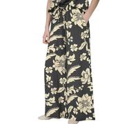 JDY Pantaloni Fluidi Stampati Nero/Beige Donna Life Palazzo, Nero , XXS