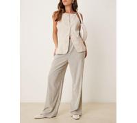 JDY - Pantaloni gessati bianchi e neri testurizzati-Bianco L