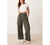 JDY - Pantaloni grigi ampi a vita alta-Grigio XL L32