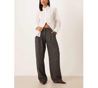 JDY - Pantaloni in bouclé a fondo ampio neri-Nero S L32