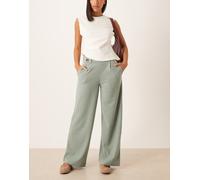 JDY - Pantaloni sartoriali a fondo ampio e vita alta verde-azzurro S L30