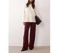 JDY - Pantaloni sartoriali bordeaux a fondo ampio-Rosso M L30
