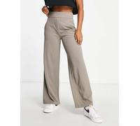 JDY - Pantaloni sartoriali color fungo a fondo ampio-Grigio 2XL L30