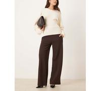 JDY - Pantaloni sartoriali con fondo ampio marrone scuro M L34