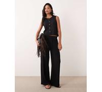 JDY - Pantaloni sartoriali testurizzati neri in coordinato-Nero L L32