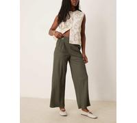 JDY - Pantaloni taglio corto ampi a vita alta verde scuro XL L30