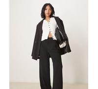 JDY Petite - Pantaloni a fondo ampio sartoriali neri-Nero 2XS